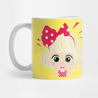 Cute Little Girl With Red Bow Mug